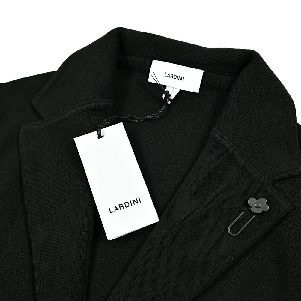 「ラルディーニ」新品 ブートニエール付 2Bソリッドニットジャケット M LARDINI ラルディーニ / ニットジャケット 2Bシングル 春夏秋 コットン