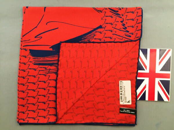 ポケットチーフ シルクチーフ メンズ 紳士 Silk 英国製 ターンブル＆アッサー＆007コラボ Red|Navy C232