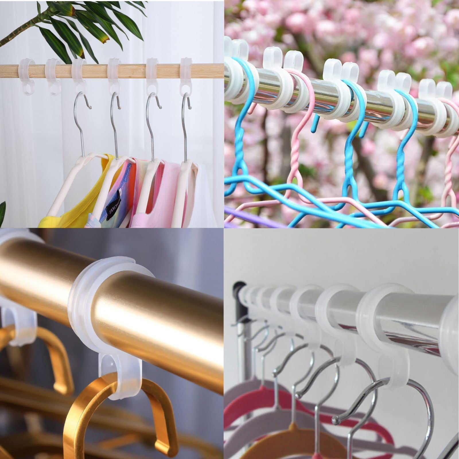数量 ハンガーキャッチ ハンガーフック 物干しフック ハンガーホルダー 物干し竿 プラスチック 入り 25 mm 30 固定 ハンガーストッパー 防風 強風対策 滑り止め Yorkereynom 屋外 透明