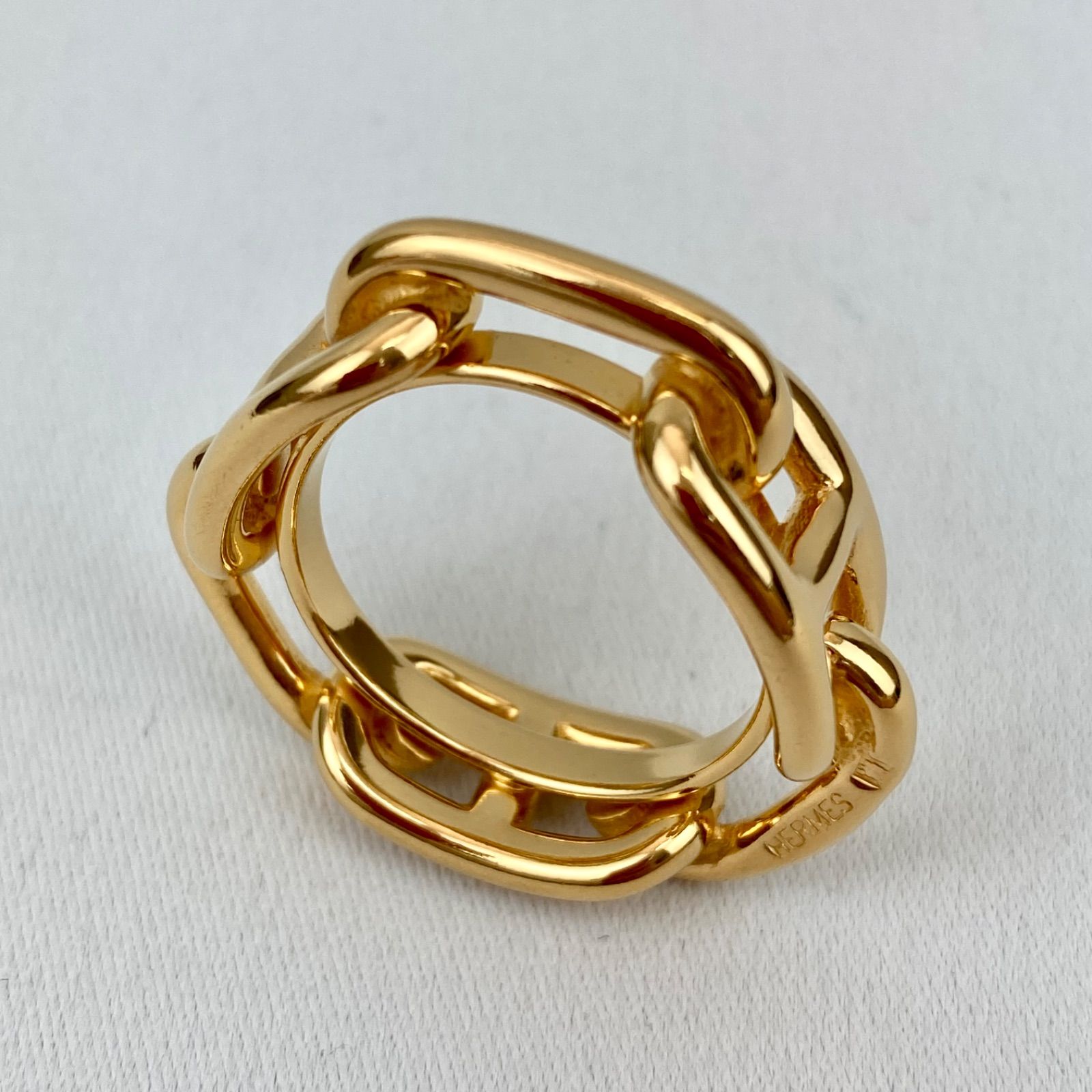 ★新品未使用HERMES シェークダンクルゴールドスカーフリング 箱付き 極美品】箱付き HERMES エルメス スカーフリング