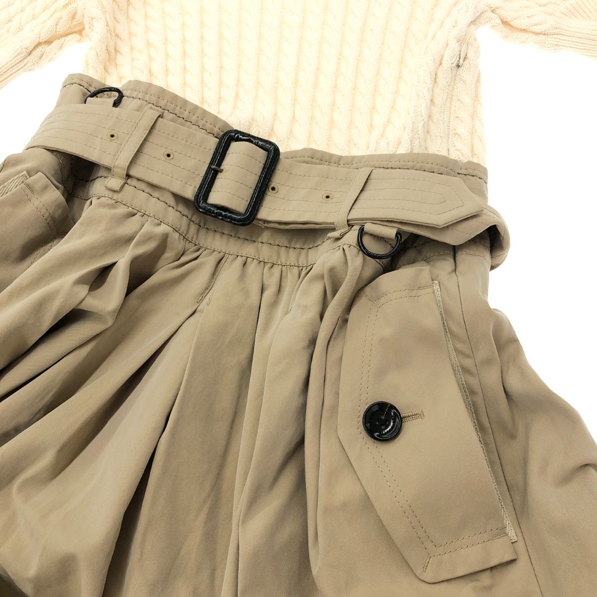 バーバリー ブラックレーベル ニット 切り替え ワンピース