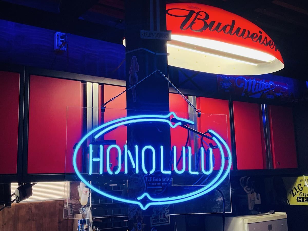 ハワイ ホノルル ネオンサイン ガラス カフェ ガレージ USDM ford インテリア アメリカン雑貨 ハーレー シボレー 看板 ガレージ J15-808