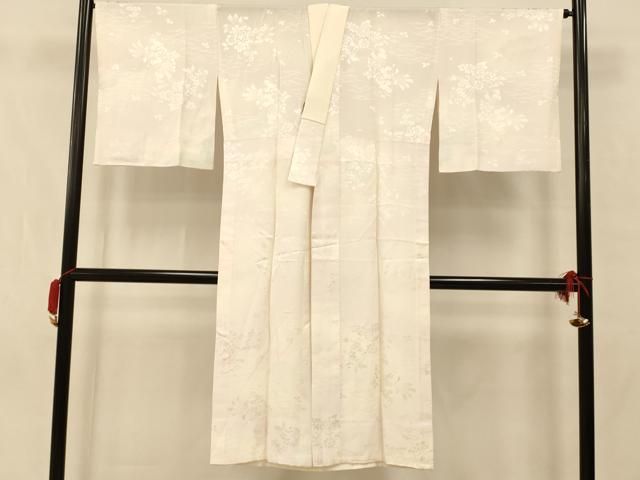 ☘️新品未使用*上質な長襦袢*雪輪花芝地紋*暈し染め*逸品*嬉しいロング丈♡ 平和屋着物□長襦袢 無双仕立て 束ね熨斗草花文 暈し染め 正絹