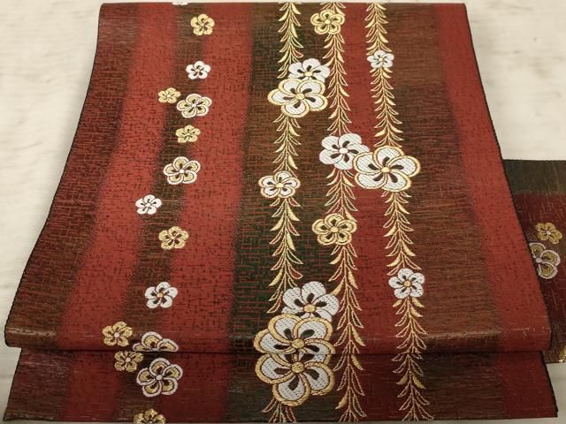 本場筑前博多織 スリーシーズン 八寸名古屋帯 新品未使用品 金糸 正絹 Q774 博多帯 本場筑前博多織 博多花織 金印 八寸名古屋帯 正絹 日本製