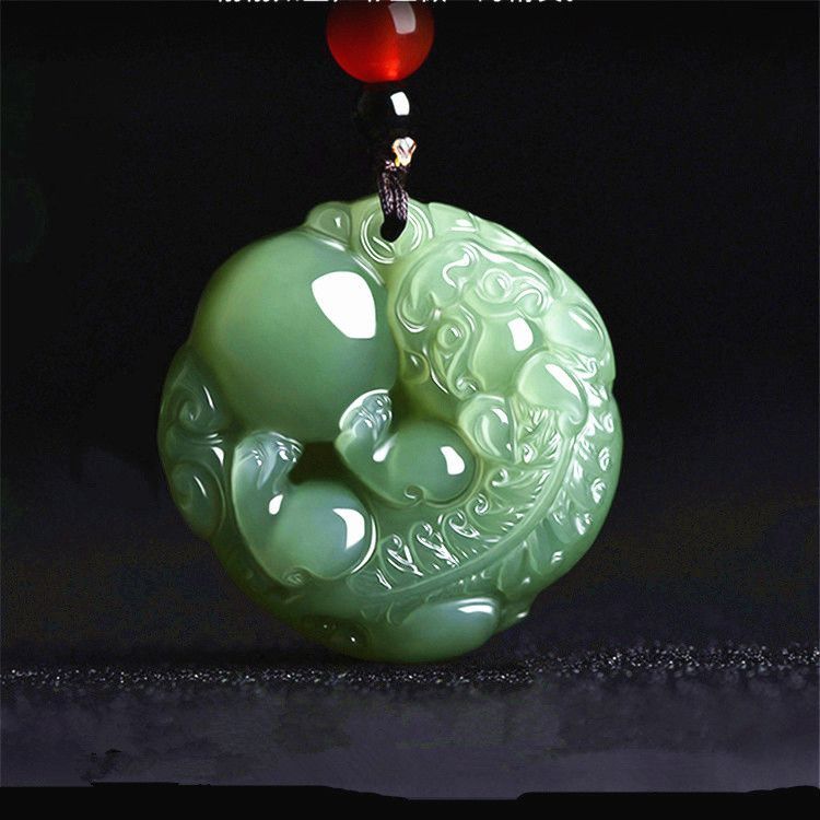 厳選珍品」高純度 ビルマ産 天然本翡翠 ネックレス 貔貅 メンズ  