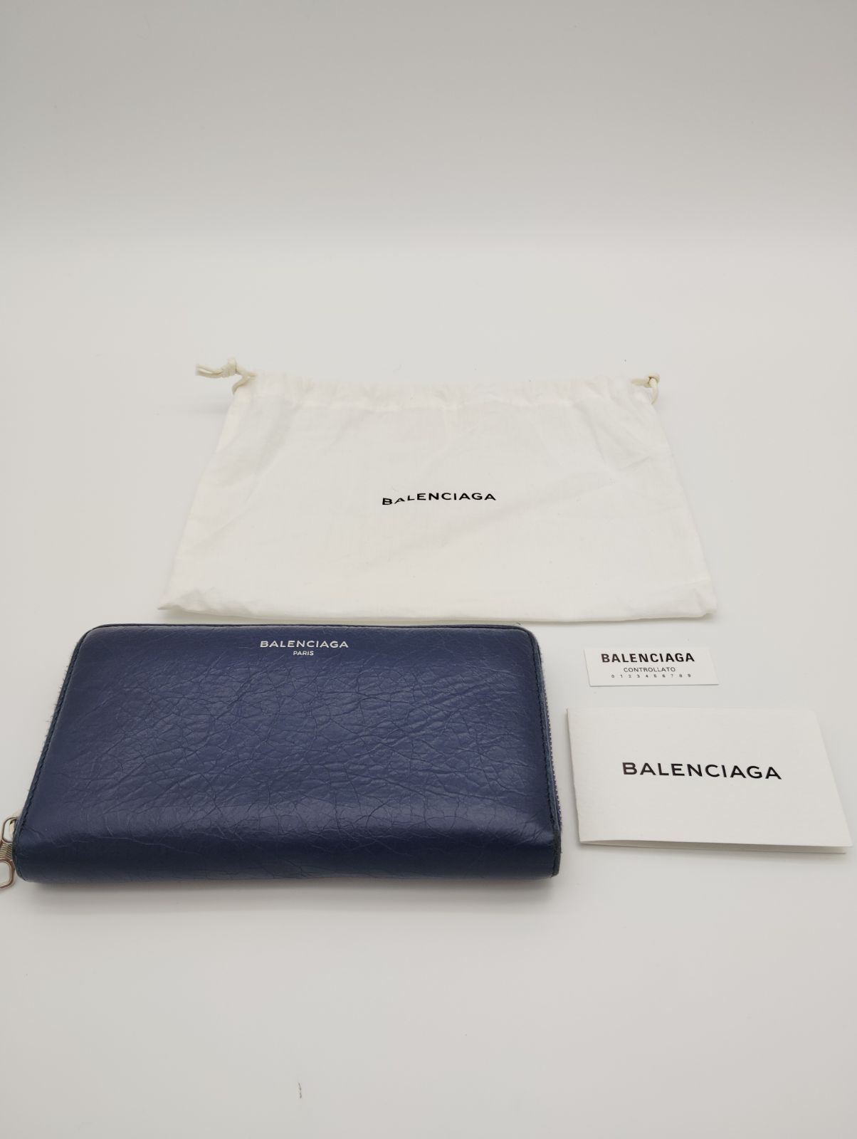 Balenciaga バレンシアガ ネイビー レザー 長財布 BALENCIAGA バレンシアガ 財布 ロングウォレット ネイビー 紺長財布
