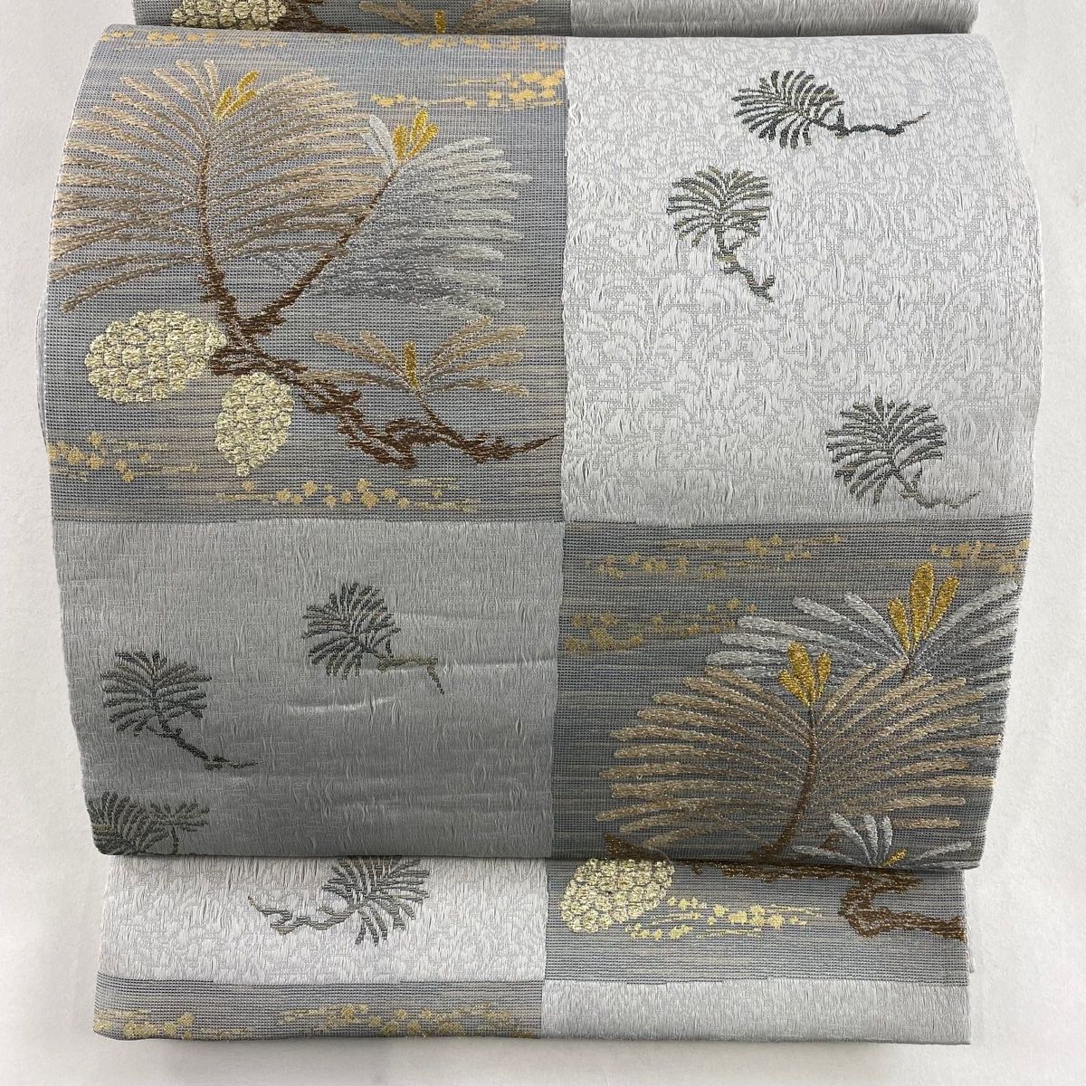 ［六通］袋帯　中古美品　藍染 O-330 楽天市場】袋帯 本金箔 長嶋成織物 六通柄 440cm 西陣織