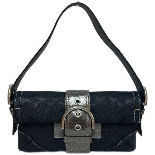 レディース COACH シグネチャー ワンショルダーバッグ ブラック ソーホー
