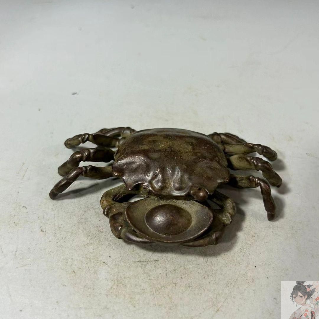 銅細工 蟹 八方来財 銅蟹 装飾品 工芸品 美術品 置物 銅