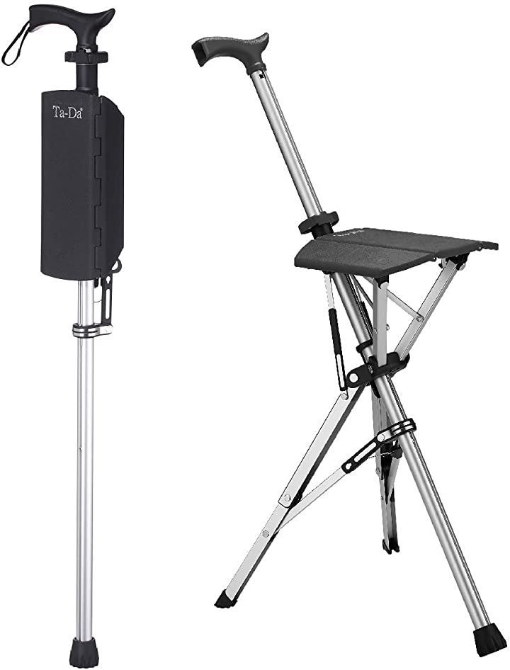 Ta-Da Chair ターダチェア ステッキチェア 杖椅子 椅子になる杖 一脚杖 ブラック 杖の長さ 85cm