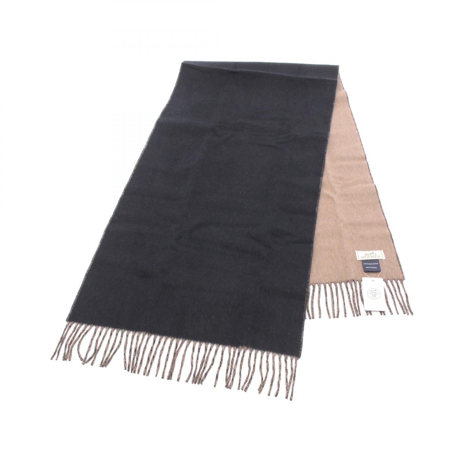 専用 美品 HERMES エルメス カシミアマフラー ユニ・ブロデ