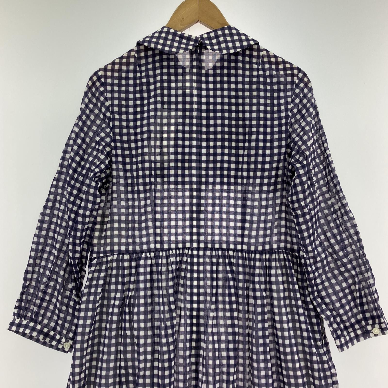 コムデギャルソン　ギンガムチェックワンピース COMME des GARCONS 22SS ギンガムチェックワンピース S ブルー