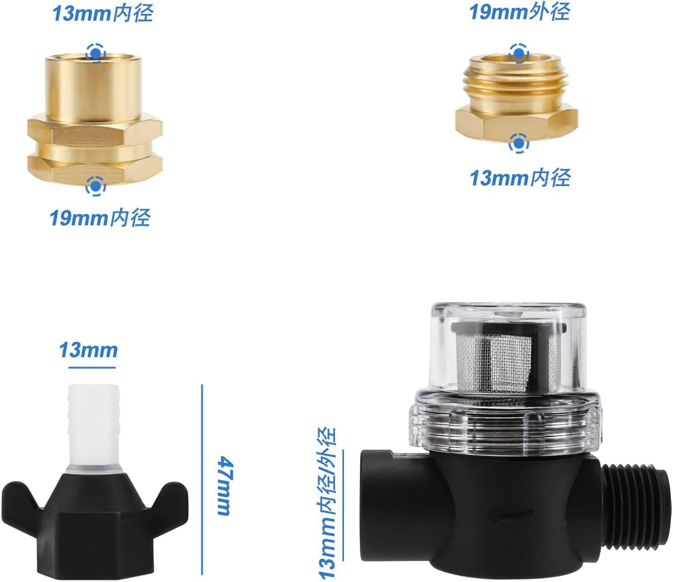 YueYoiTo 排水ポンプ DC 12V ダイヤフラムウォーターポンプ 最大70PSI 20.8L min 濾過装置付き キッチン バスルーム RV ボート ガーデン 家庭 農業などに適用