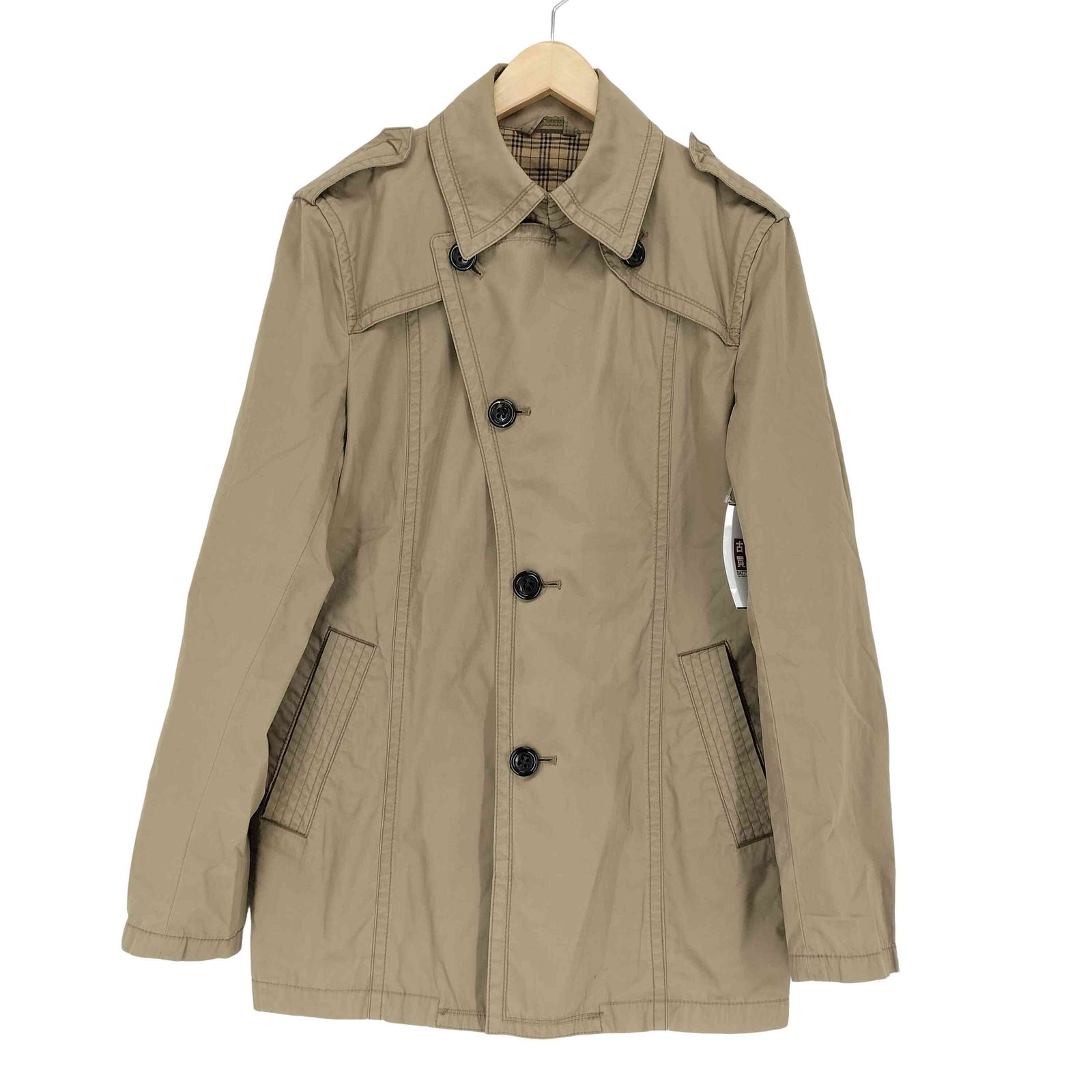 バーバリーブルーレーベル BURBERRY BLUE LABEL 裏地チェック シングルトレンチコート メンズ L