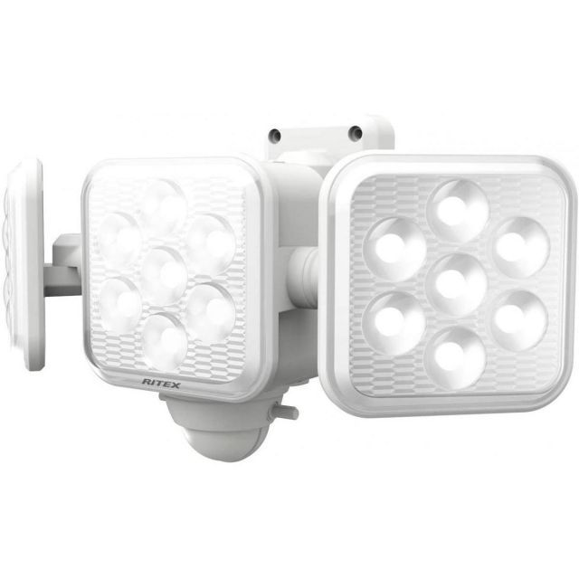 ムサシ RITEX フリーアーム式 LED センサーライト 5W×3灯 乾電池式 LED-320 ホワイト センサーライト 防犯 防犯対策