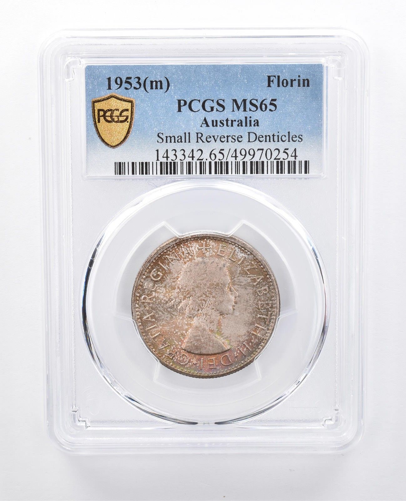 1953年 m アトラリア フローリン スモール リバース デンティクル MS65 PCGS T