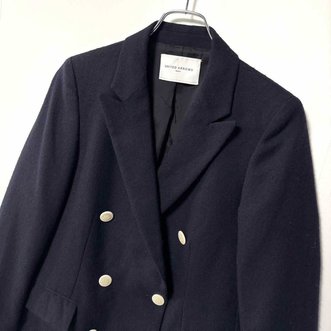 ユナイテッドアローズ 紺ブレザー テーラードジャケット 白ボタン