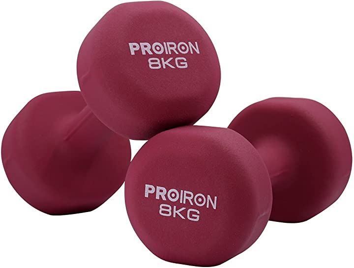 PROIRON ダンベル 8kg2個セットエクササイズ ネオプレンゴム