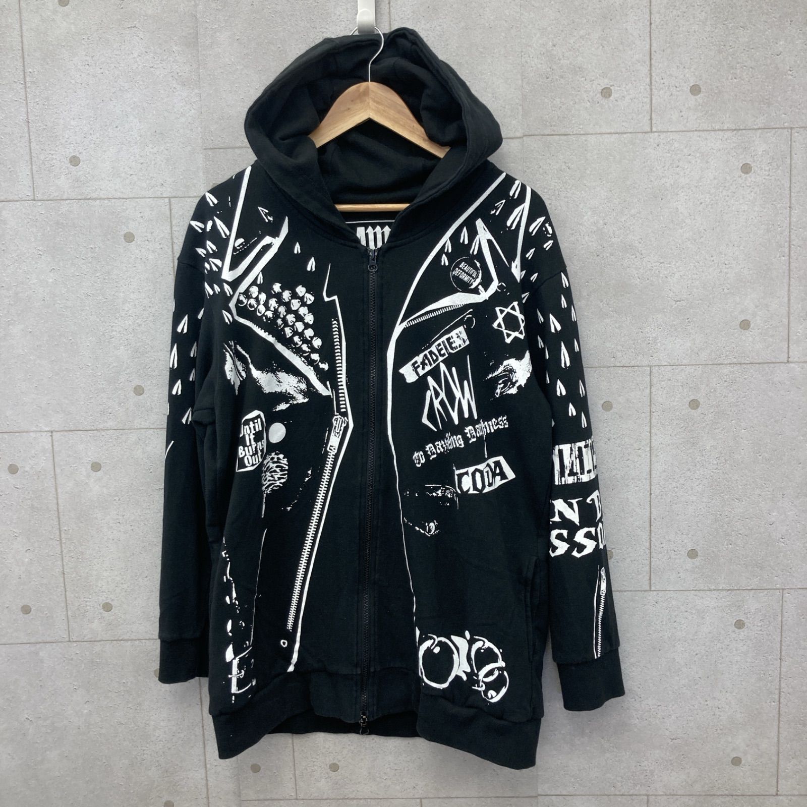 the GazettE ロゴパーカー　黒×黒　L the gazette パーカー ロゴパーカー 新品未開封 19th Lサイズ 黒