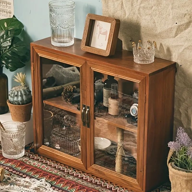 ミニ キャビネット 収納ボックス ディスプレイラック 木製 おしゃれ