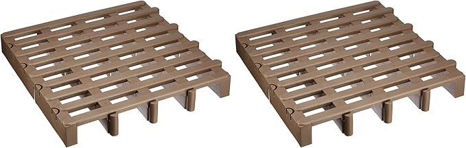 【数量限定，新品】 Belca 日本製 すのこ ジョイントパレット 2台入り 幅51.7×奥行51.6×高さ7.1cm エコブラウン 湿気防止 JP-BR2 応募券