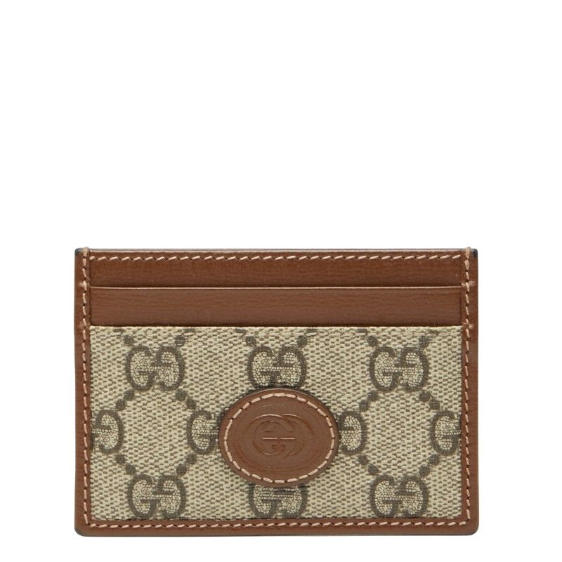 グッチ GGスプリーム 673002 ベージュ ブラウン PVC レザー レディース GUCCI 1-0235401