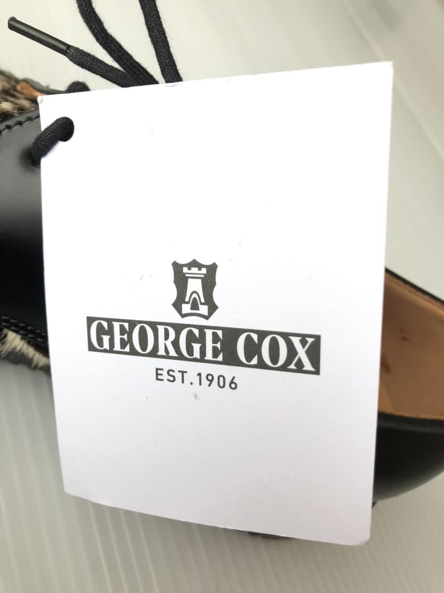 新品 ジョージコックス 8075 レオパード エアクッションソール ブーツ  スムースレザー×ハラコ GEORGE COX MG 3アイレット 柳5590 細型 尖り 英国製 イングランド製 イギリス製 MADE IN ENGLAND ロック パンクロカビリー