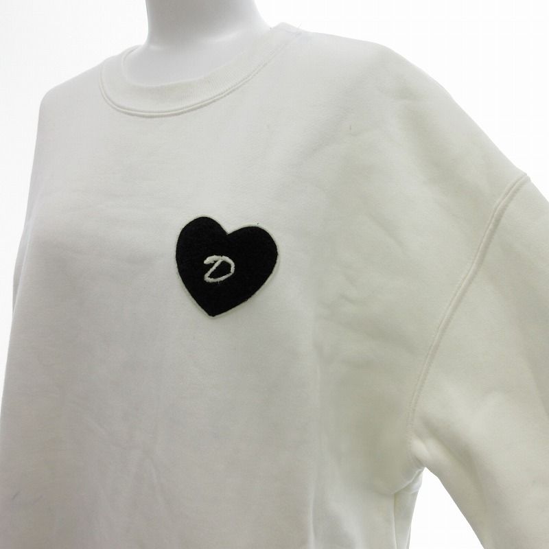 ダブルスタンダードクロージング ダブスタ DOUBLE STANDARD CLOTHING 23SS トレーナー スウェット ハートワッペン F 白 ダブルスタンダードクロージング ダブスタ DOUBLE STANDARD