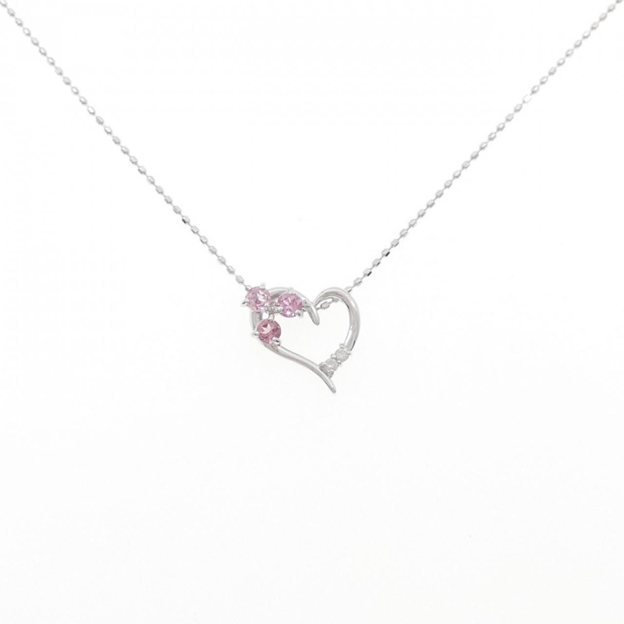 K10WG ハート トルマリン ネックレス