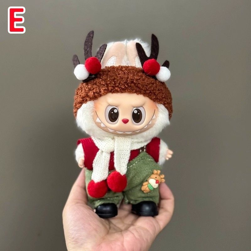 クリスマスファー付きぬいぐるみ ぬいぐるみ服 labubu ラブブ クリスマス サンタさん 新品 15cm