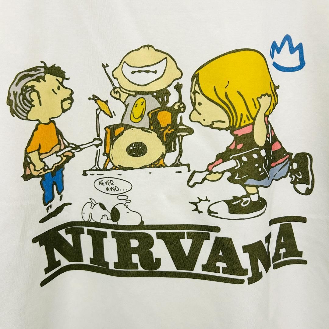 nirvana スヌーピー リプリント Tシャツ 半袖 メンズ 新品 個性的 白