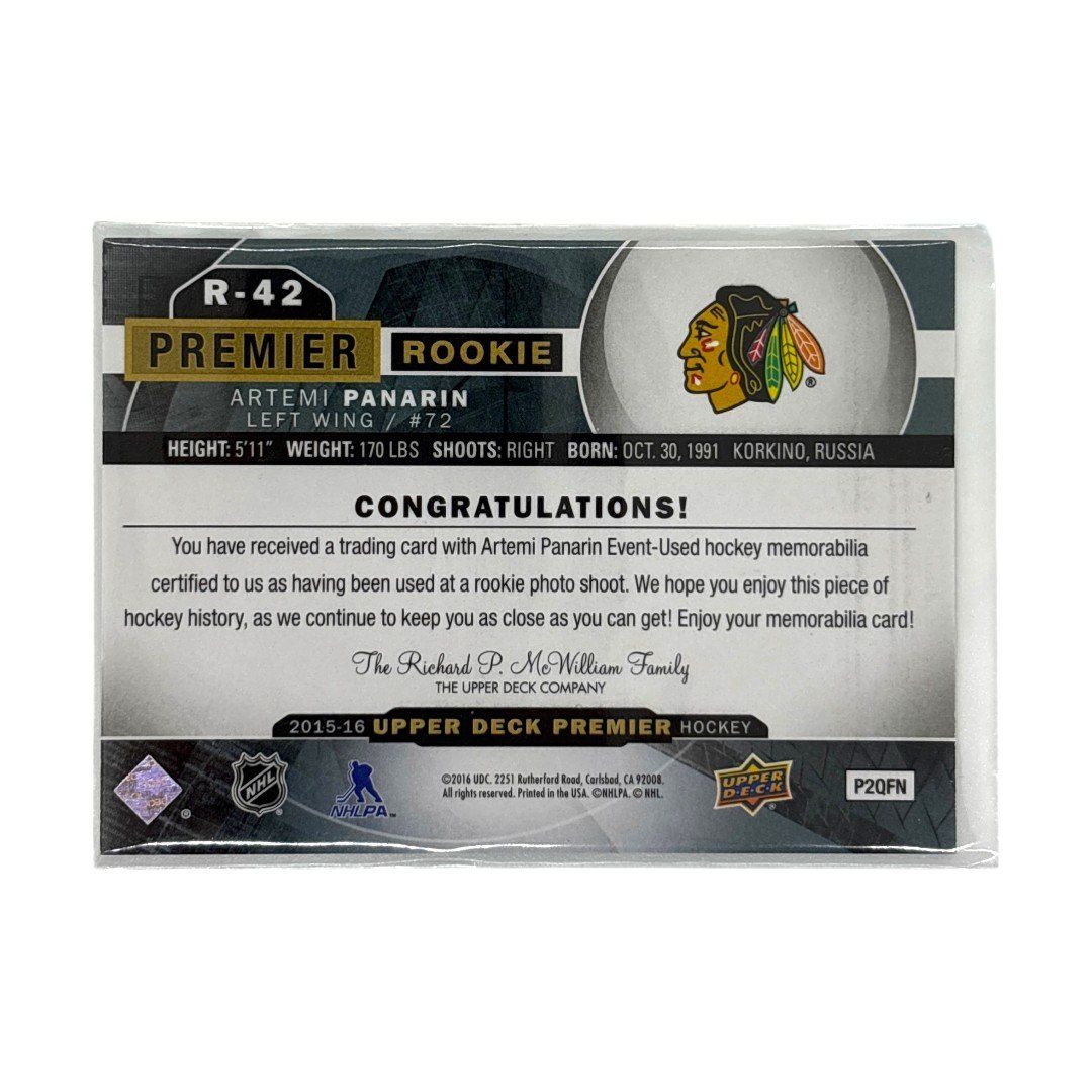UPPER DECK NHLカード PREMIER ARTEMI PANARIN BLACKHAWKS #R-42