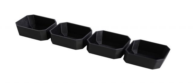 Splash N Color Milwaukee Packout 薄型ツールボックスオーガナイザー ミドルビンセット - 高耐久モジュラーストレージシステム - ブラックプラスチック - 4個