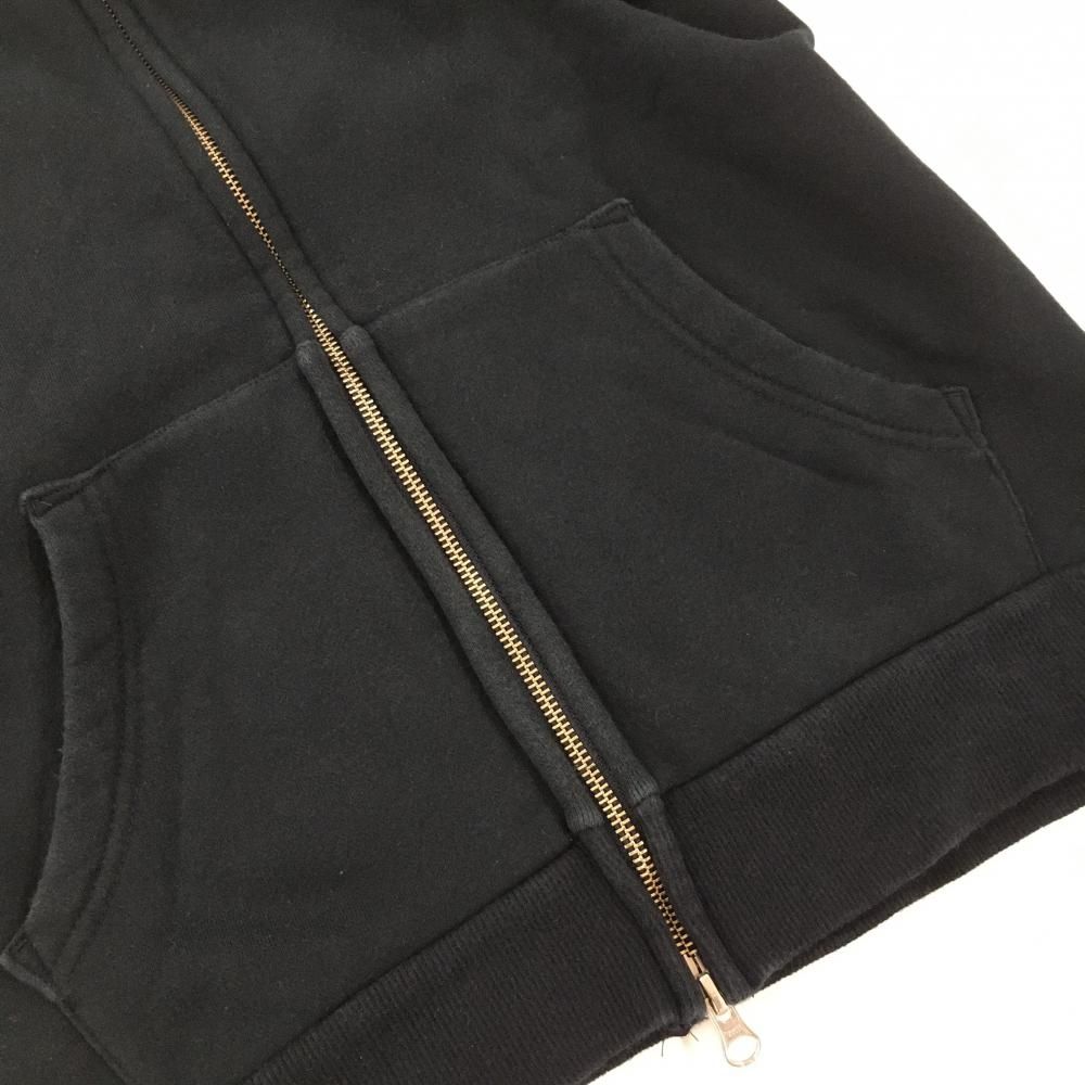 パーリーゲイツ ジップパーカー 黒×白 肩ロゴ ブルゾン