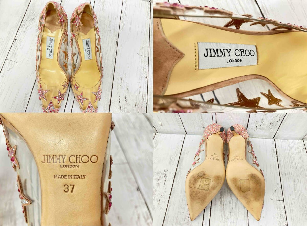  JIMMY CHOO パンプス ヒール 赤系 星 ラインストーン レディース サイズ37 その他 靴