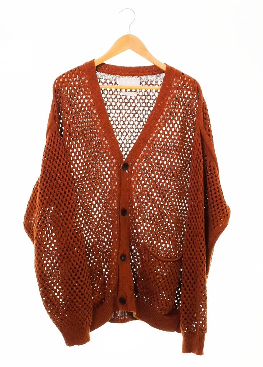 ヨーク yoke 22ss MESHED KNIT CARDIGAN メッシュ ニット カーディガン YK22SS0345S 3 カーディガン オレンジ  103MT-818 - メルカリ