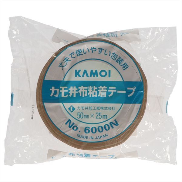まとめ買い-30点セット 布粘着テープ ＮＯ．６０００Ｎ ５０ＭＭ×２５Ｍ カモ井加工紙 包装 梱包