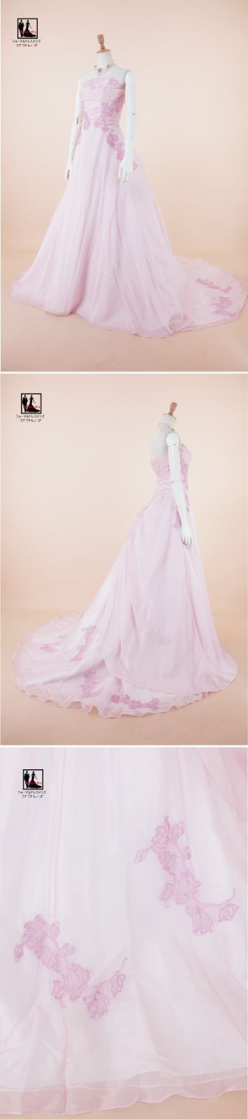 フォーマル衣装》販売 クラレナの ネックレス イヤリング付き ピンク  