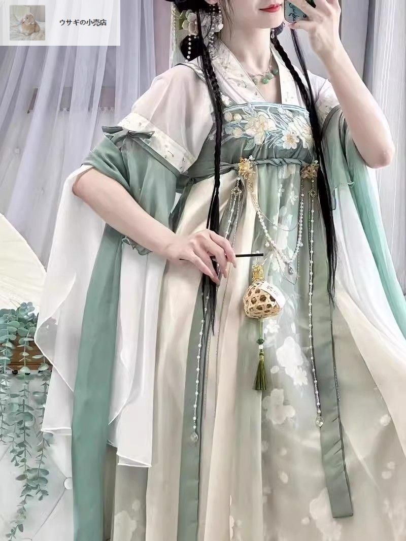 レトロ中華風漢服 レディース 日常ドレス 撮影用コスプレ衣装 美しい刺繍