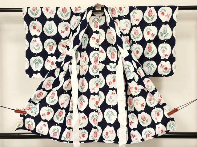 平和屋着物＊夏物 浴衣 子供 女の子 チューリップ 蝶 綿 DAAW2727ma