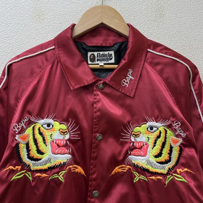 アベイシングエイプ 虎刺繍 サテン コーチジャケット A BATHING APE