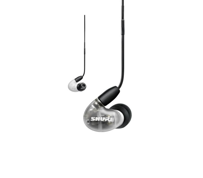 SHURE シュア イヤホン 有線 マイク付き AONIC 4 SE42HYW UNI-A ホワイト 高遮音性 カナル型 ワイヤレス変換可 別売 MMCX リケーブル プロ仕様 配信 音楽 オーディ