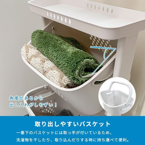 キャスター付き 洗濯カゴ