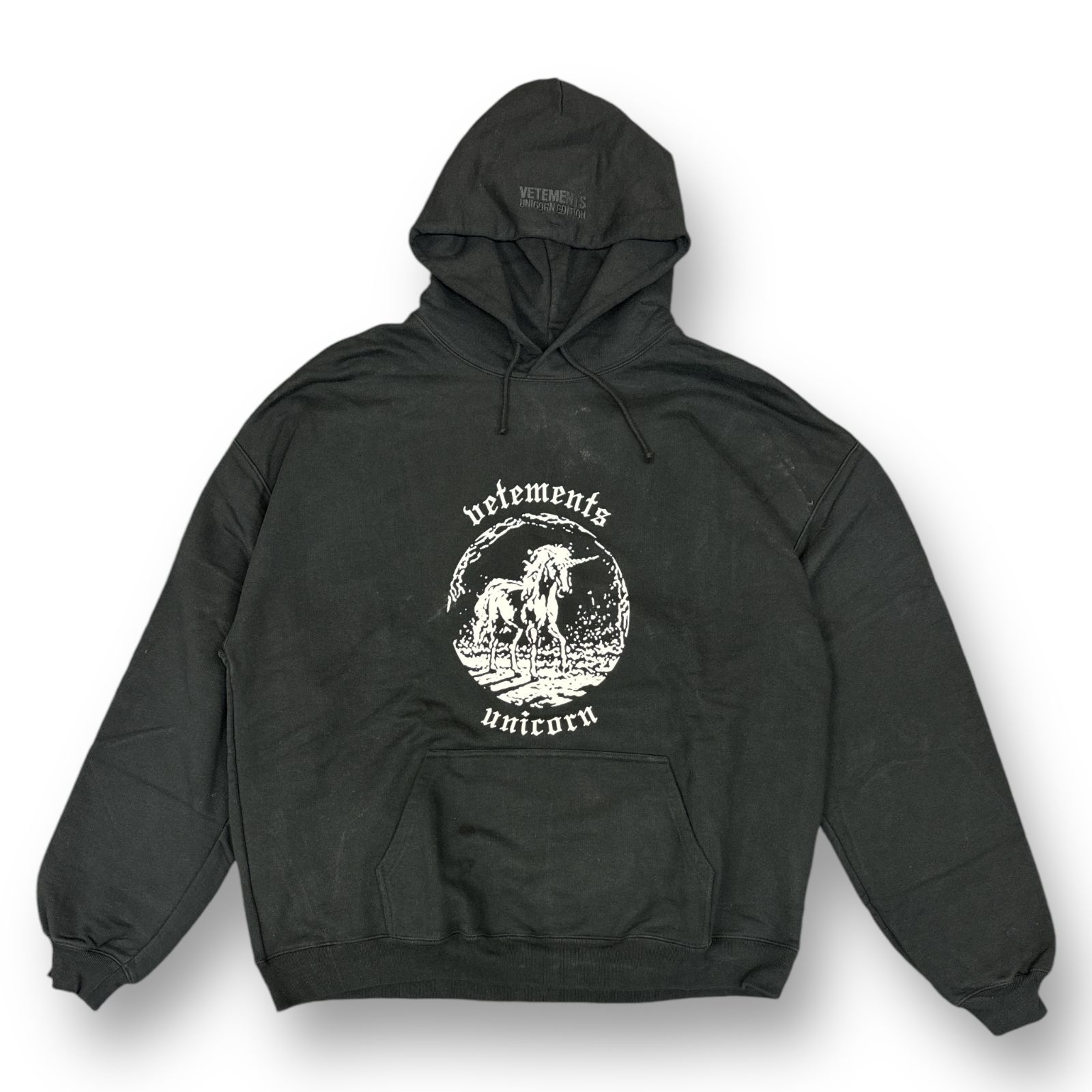 パーカー 22ss VETEMENTS  double unicorn hoodie  M TO VETEMENTS 22SS Double Unicorn Hoodie ダブルユニコーン プリント