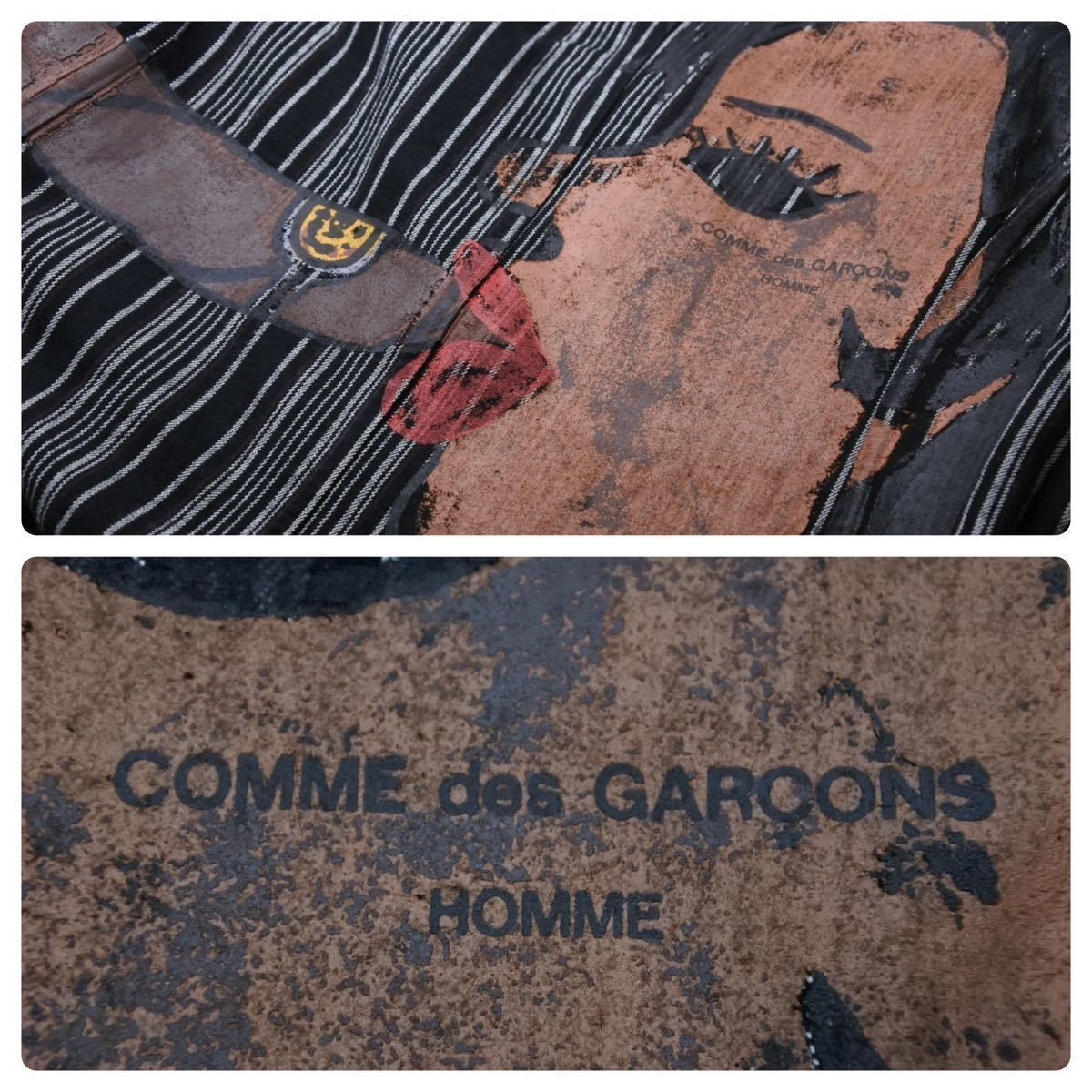 COMME des GARCONS HOMME コムデギャルソンオム キューバ期 ペイントジャケット ブラック サイズS コットン 美品 中古  50144