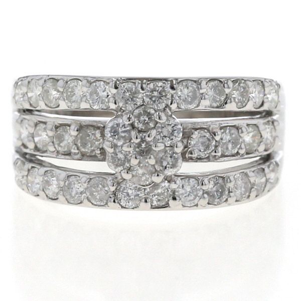 Pt900 プラチナ リング ダイヤモンド 1.00ct 3列 3連 ストレート 