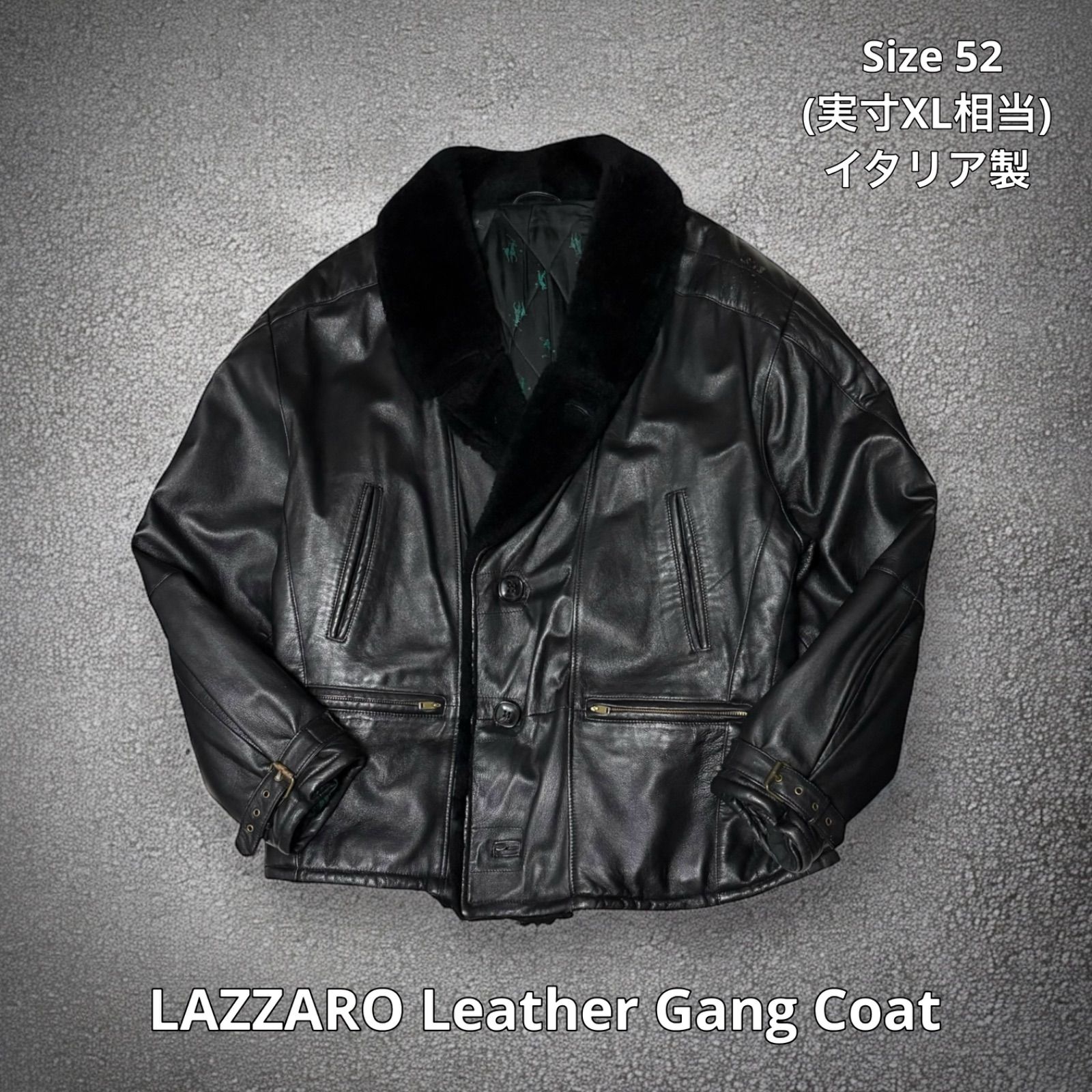 80-90s LAZZARO Leather Gang Coat ラザーロ レザーギャング