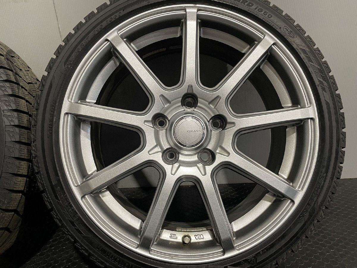 タイヤ走行短め【YOKOHAMA ice GUARD iG60 195/45R17】スタッドレス【GRASS 17インチ 7J5HPCD114.3+54】スイフトスポーツ等　(MTD590)