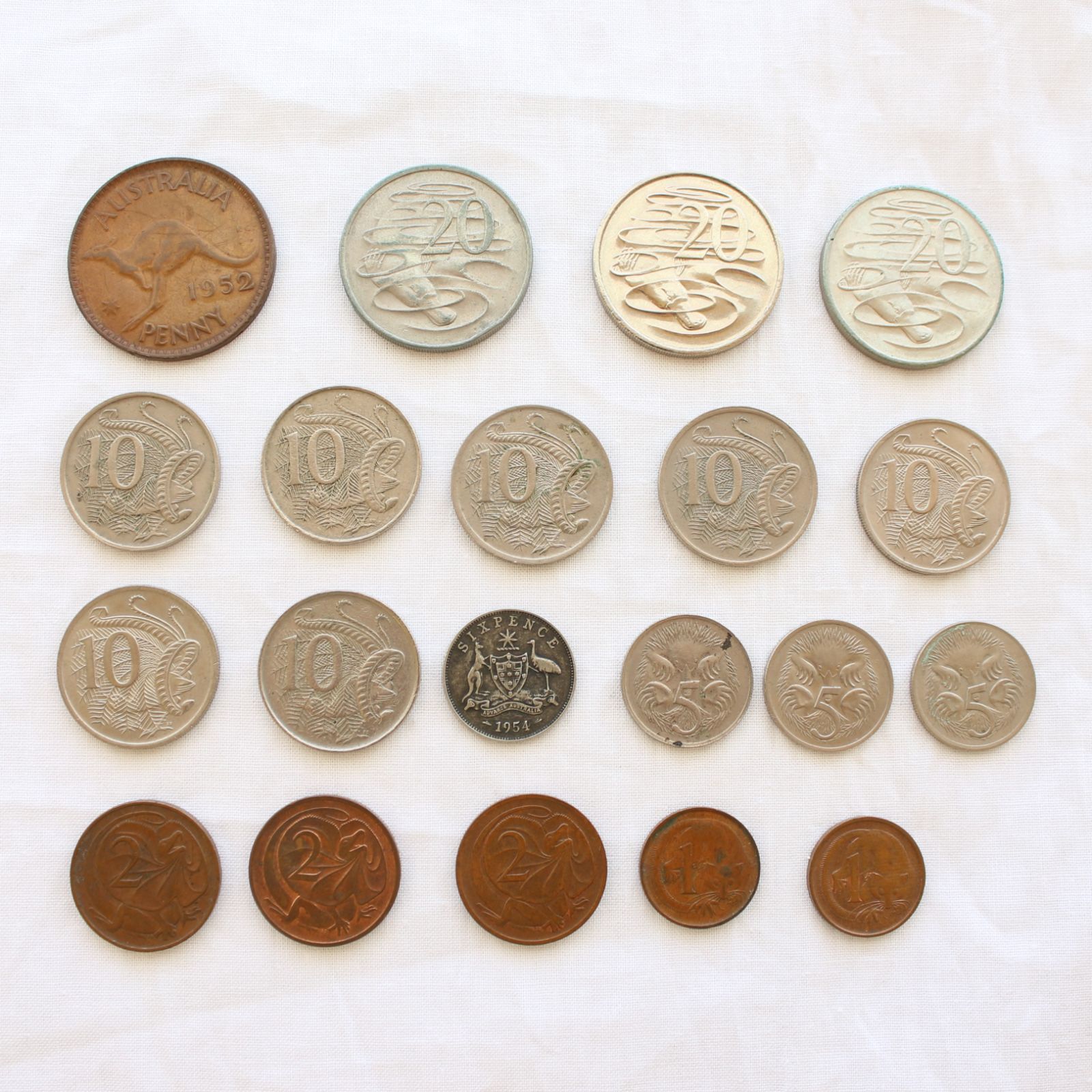 稀少1966 ～1997年 オーストラリアの貨幣10枚セット 10 Cents - Elizabeth II (4th Portrait - 1966 Decimal Pattern
