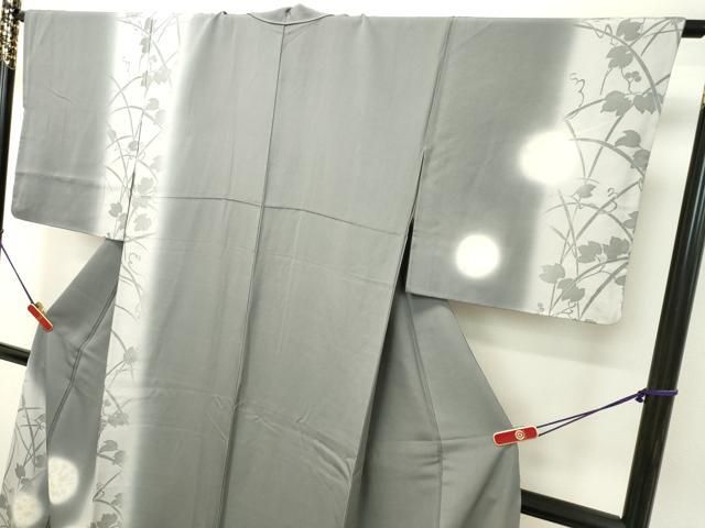 平和屋着物○訪問着 葡萄蔦の葉シルエット 暈し染め 金彩 正絹 逸品